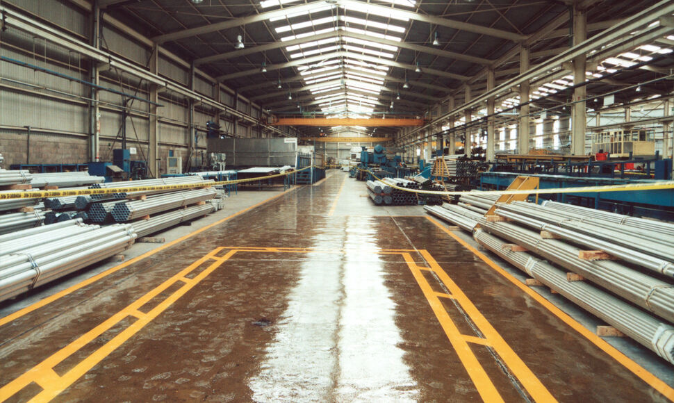 Historisches Bild der fischer-Produktionshalle in Mexico